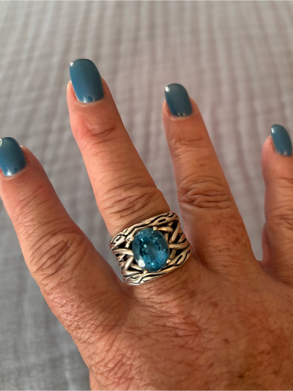 EFFY Blue Topaz Sterling Silver Ring